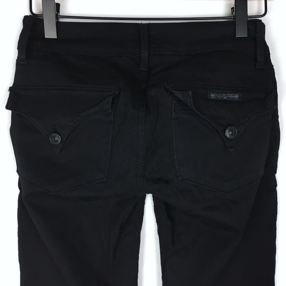 HUDSON Jeans Collin Skinny Slim Fit Flap Pockets Black Stretch Denim Size 24 - Picture 5 of 12